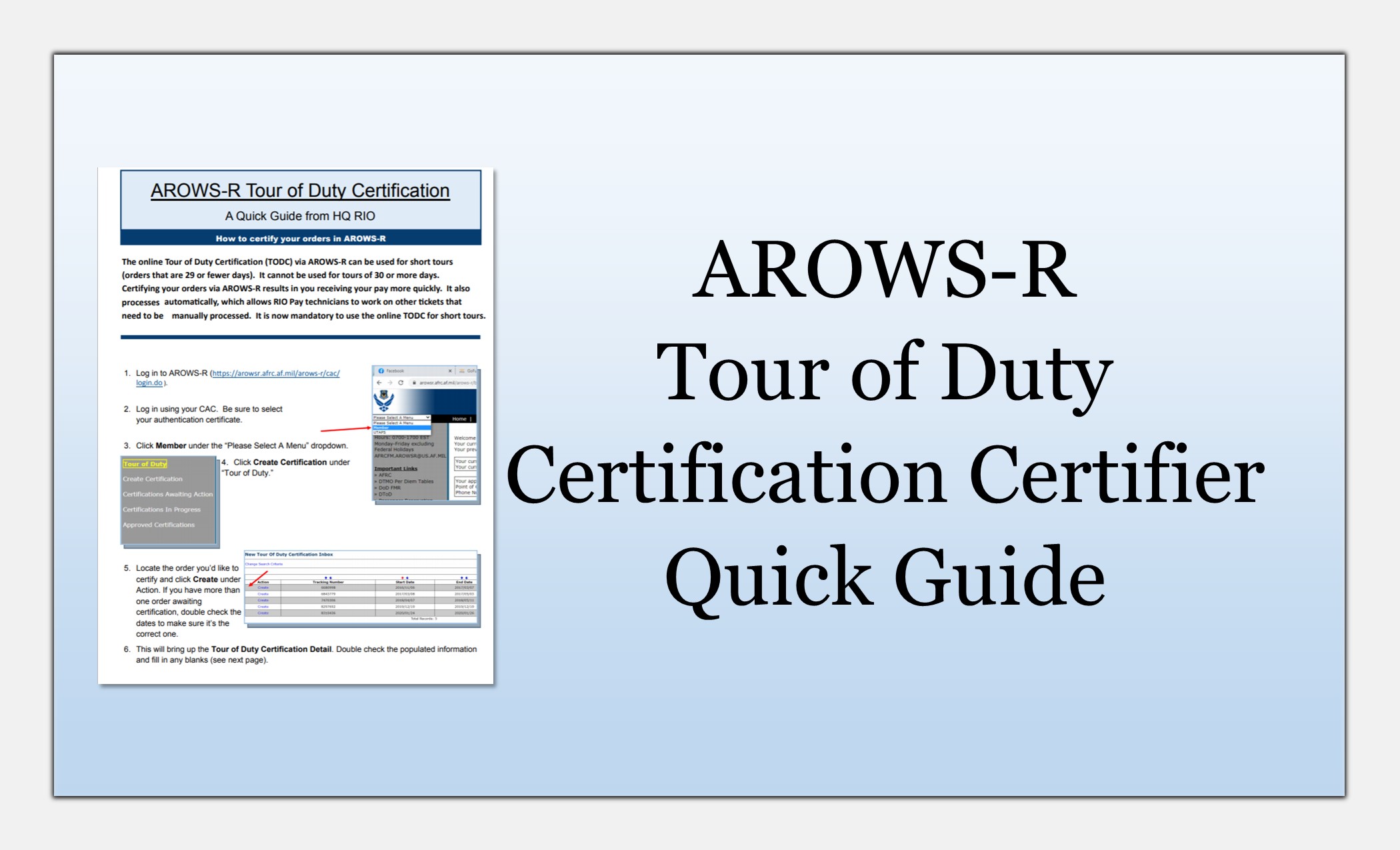 AROWS-R TODC certifier thumbnail link