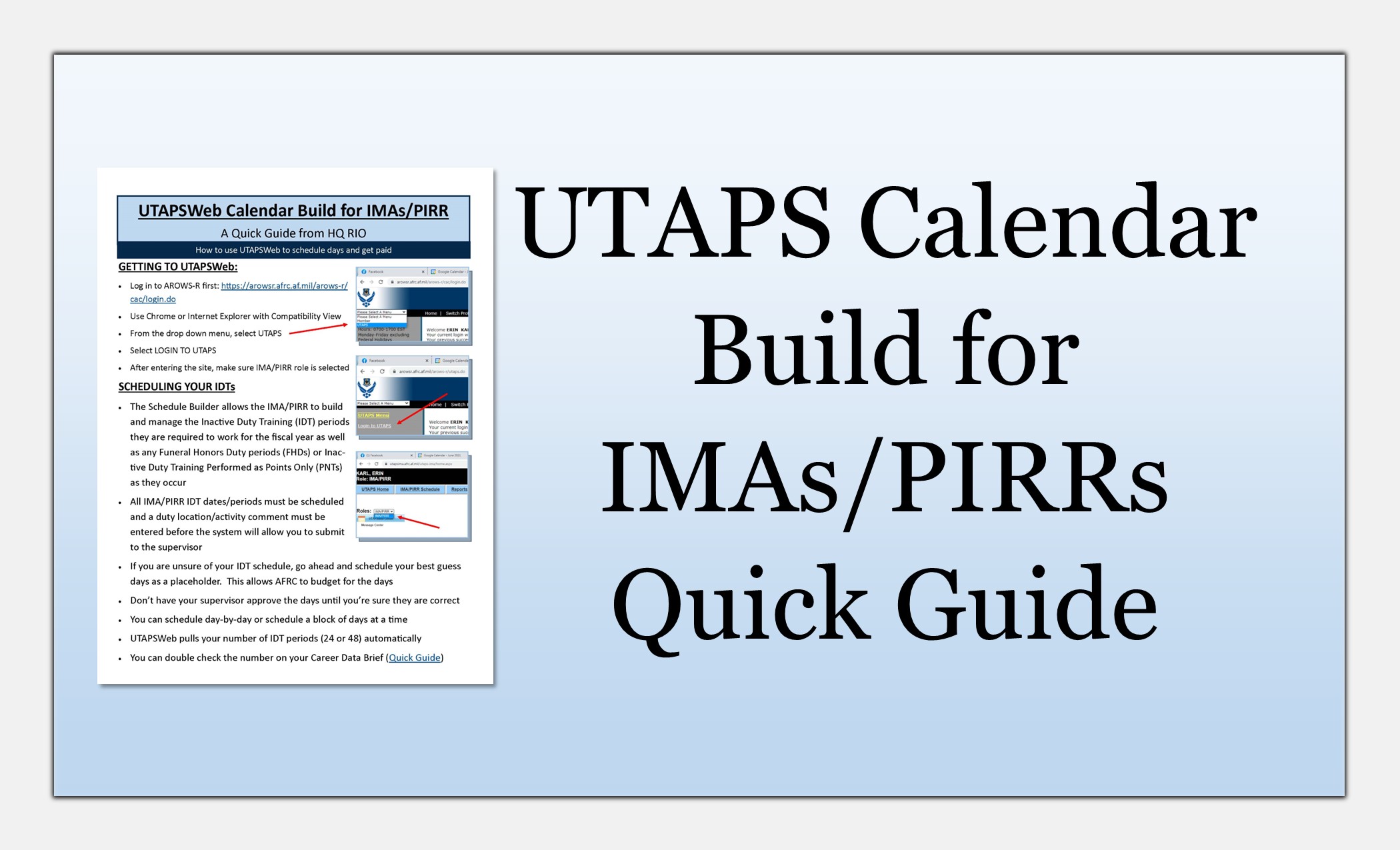 UTAPS Quick Guide thumbnail link