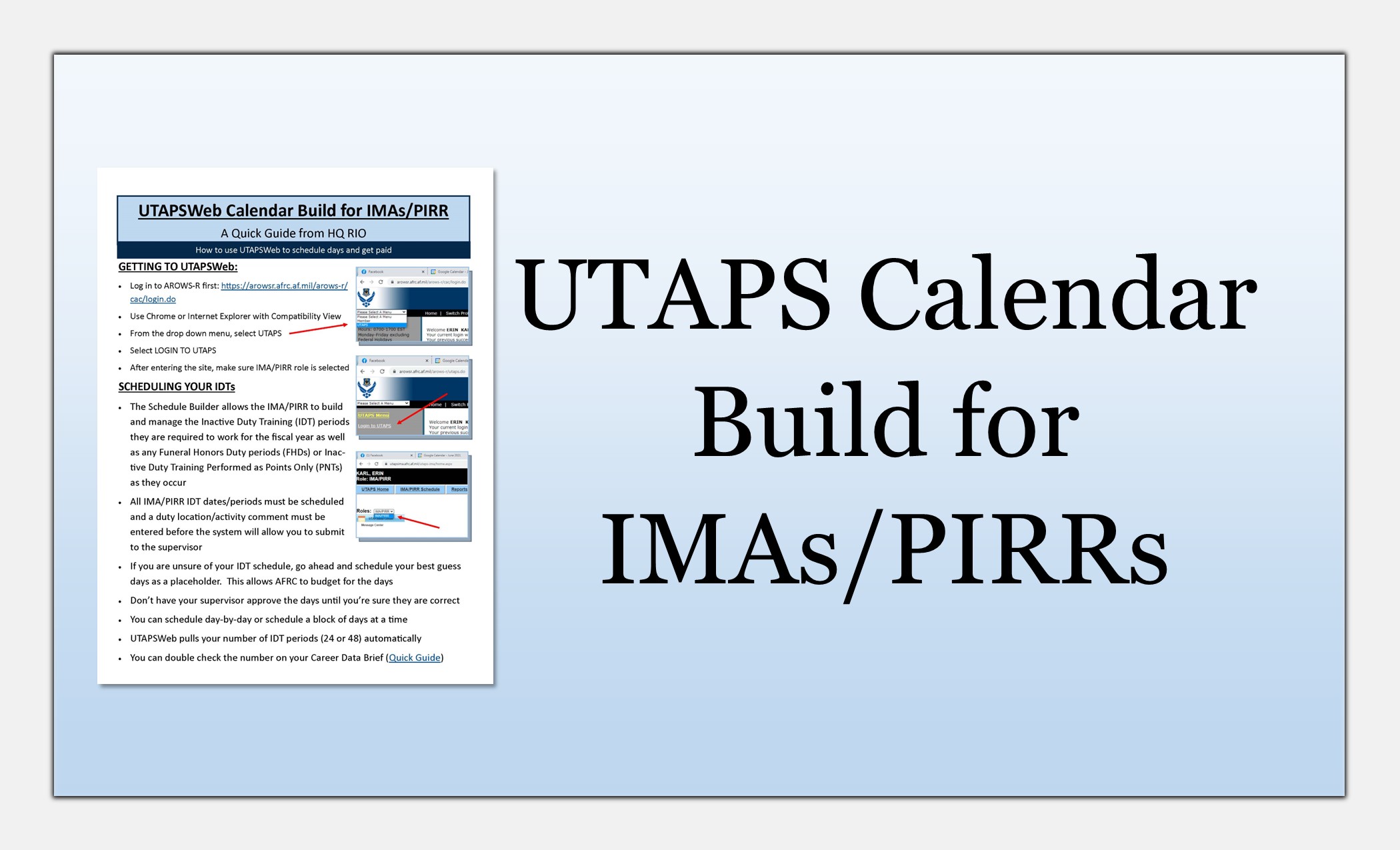 Headquarters RIO > Quick Guides