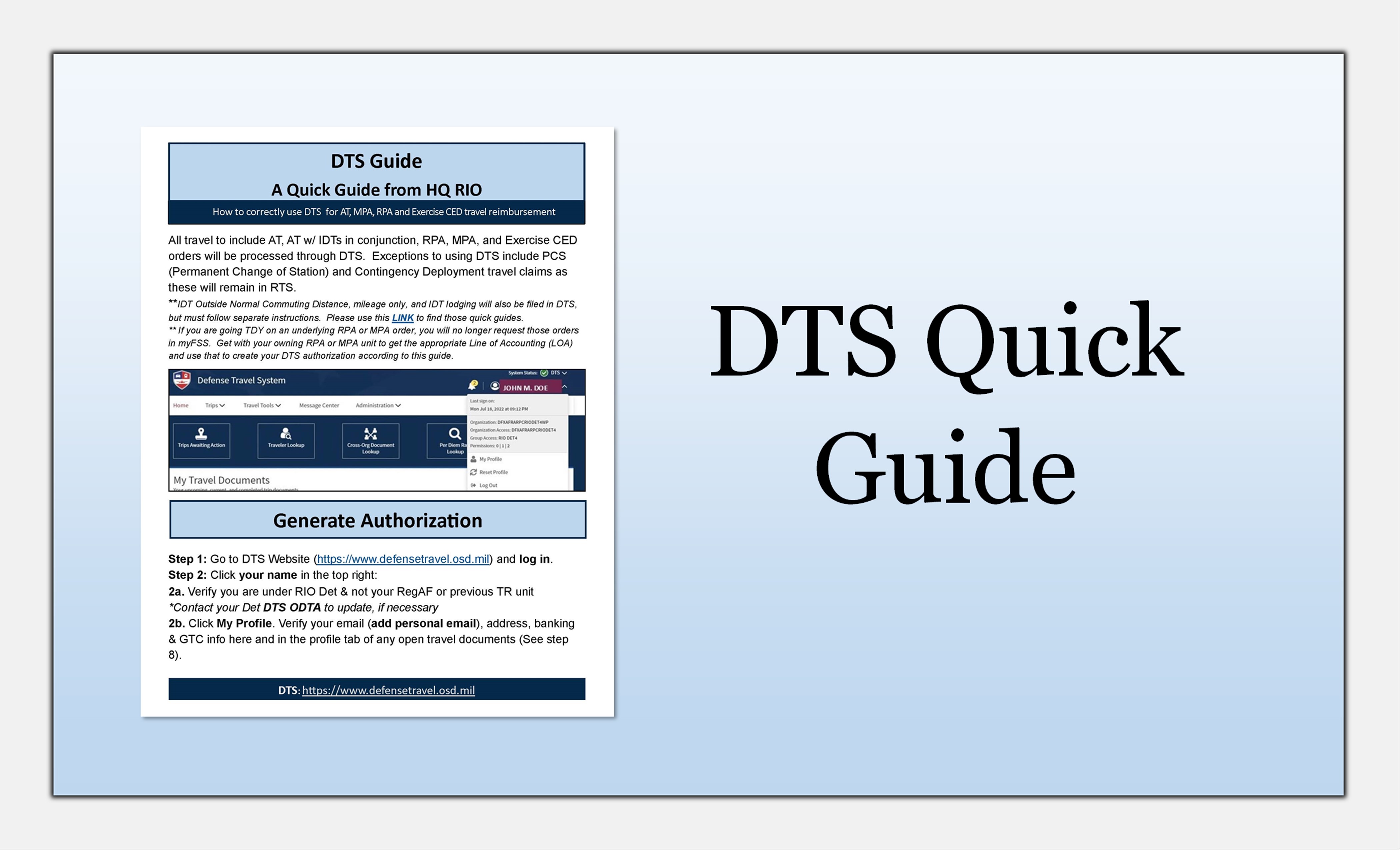 DTS Quick Guide graphic link